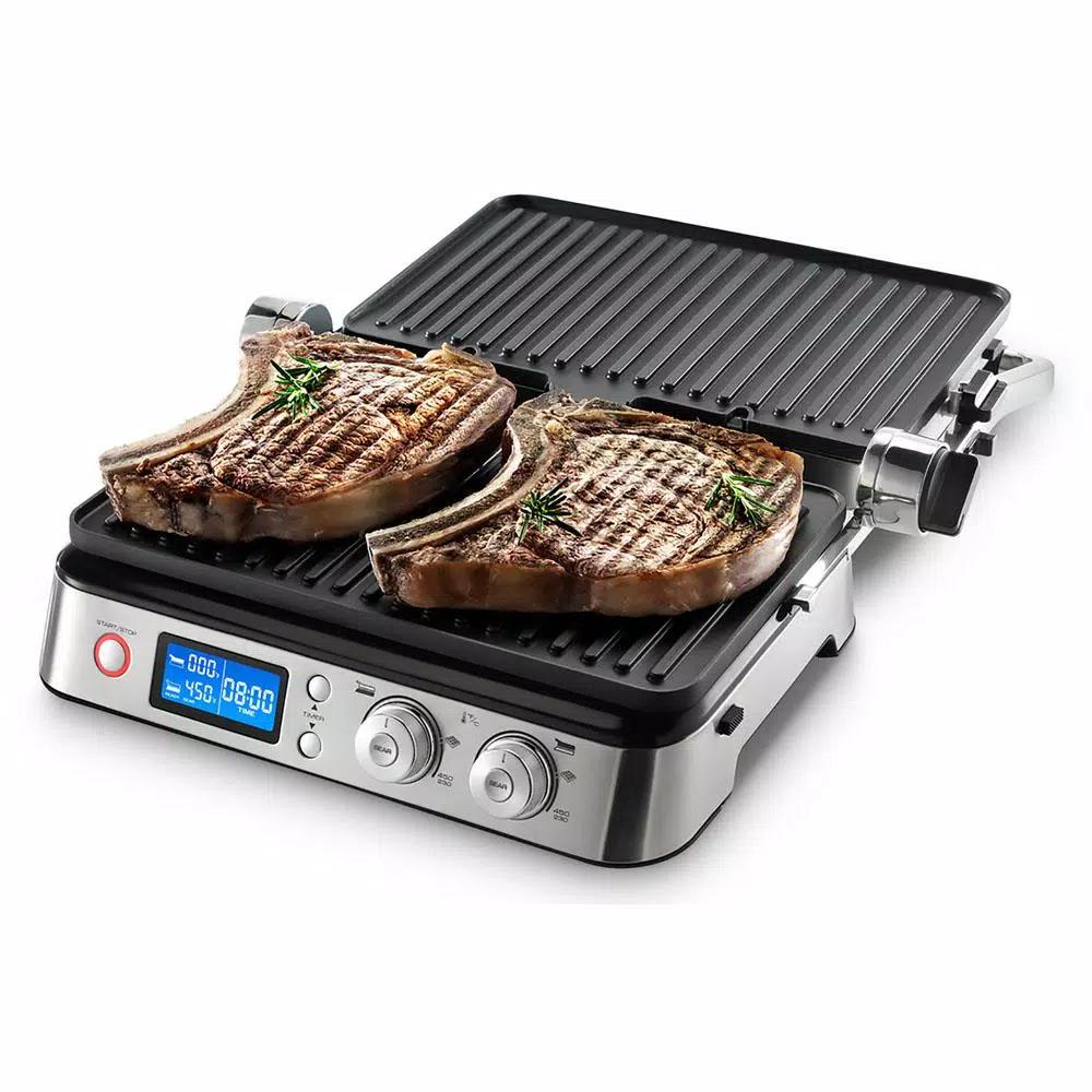 DeLonghi De'Longhi Livenza All-Day Indoor Grill with FlexPress System, Stainless Steel, 130 sq. in.