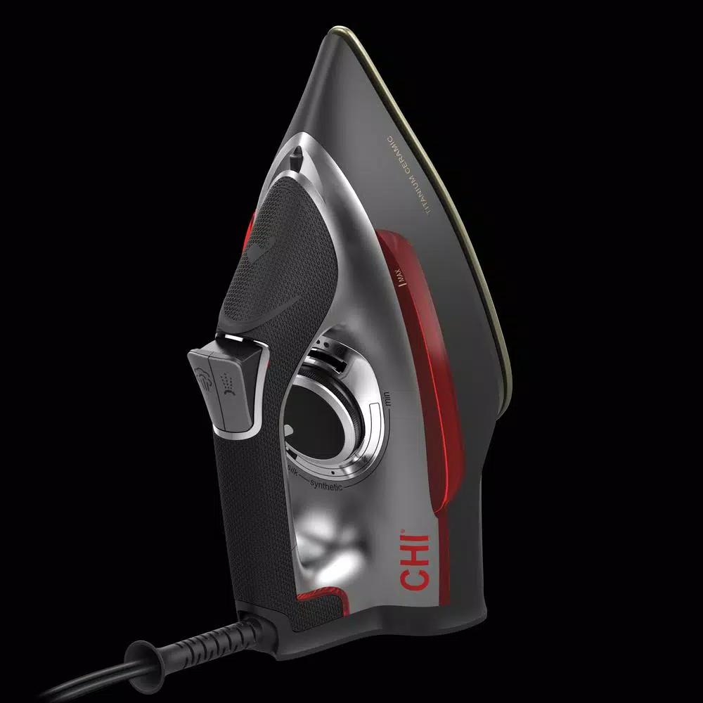 CHI Professional Clothing Iron with Titanium-Infused Ceramic Soleplate, 1700W, Black