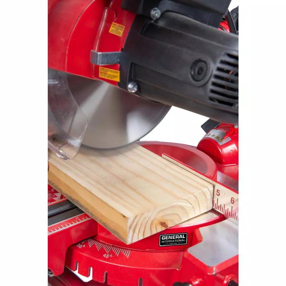 General International 10 in. Sliding Compound Miter Saw with Laser Guidance, 15 Amp, 1800W