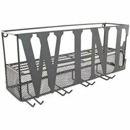 Southern Homewares WINE Wall Mounted Metal Wine Rack and Glass Holder thumbnail 3