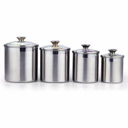Cooks Standard 4-Piece 18/10 Stainless Steel Canister Set with Tempered Glass Lids thumbnail 3