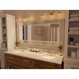 Kenroy Home Lyonesse 66 in. Oversized Chrome Composite Beveled Glass Floor Leaner Mirror with Hooks thumbnail 8