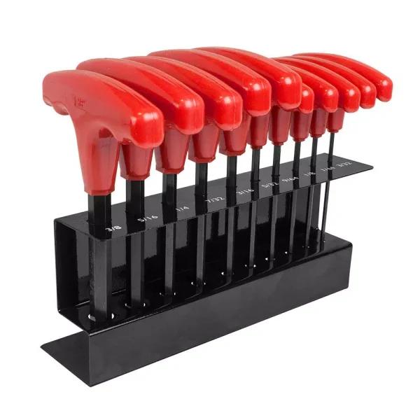 Freeman 10-Piece SAE T-Handle Hex Wrench Set with Metal Stand