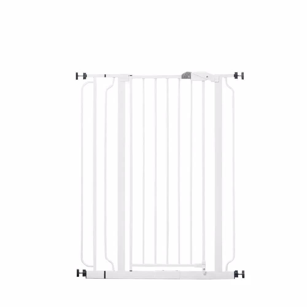 Regalo Easy Step Extra Tall Walk-Through Baby Gate, 41" White Metal Safety Gate