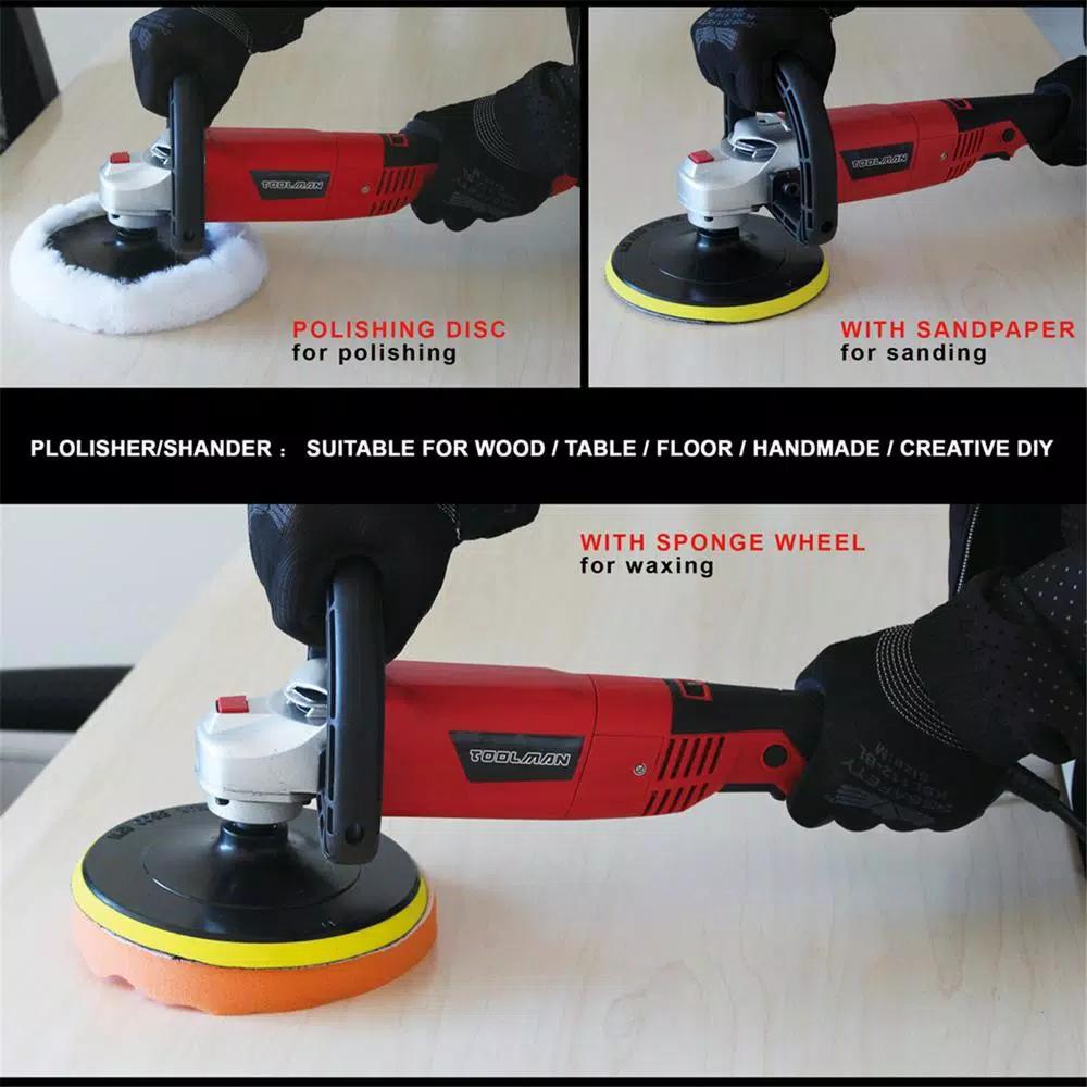 Boyel Living 7 in. Variable Speed Corded Disc Sander Polisher Buffer, 10 Amp, 1000-3500 RPM