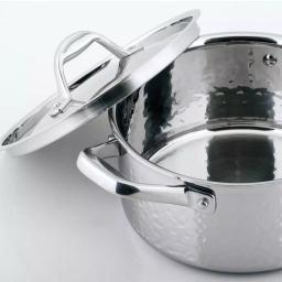 1829 Carl Schmidt Sohn STERN 2.6 qt. Hammered Stainless Steel Stock Pot with Lid thumbnail 2