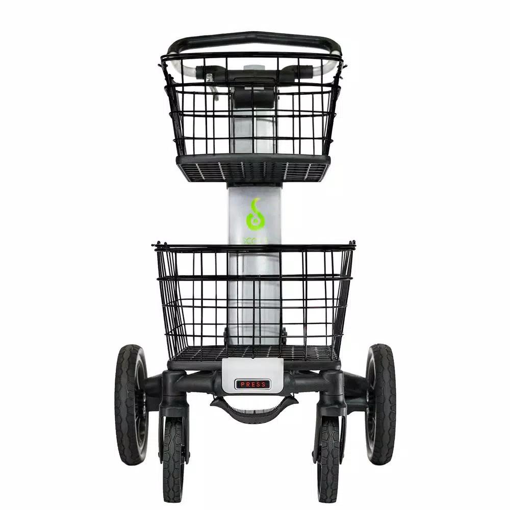 Unbranded Scout Folding Aluminum Cleaning Cart with Removable Baskets and Swivel Wheels