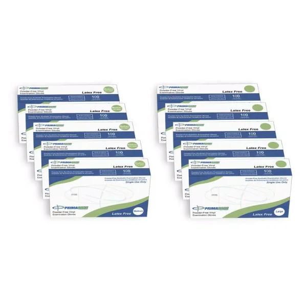 Unbranded Primacare Disposable Vinyl Gloves, Powder-Free, Latex-Free, White (10-Pack of 100 Count)