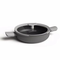 BergHOFF Leo 3.1 qt. Aluminum Nonstick Saute Pan with Glass Lid, Grey thumbnail 1