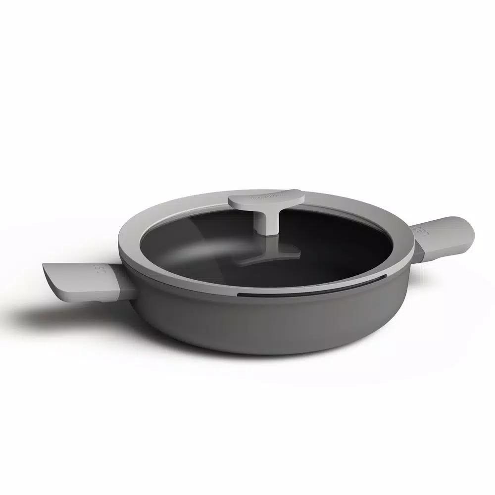 BergHOFF Leo 3.1 qt. Aluminum Nonstick Saute Pan with Glass Lid, Grey