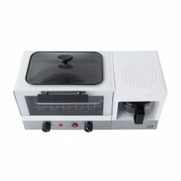 SPT 3-in-1 Breakfast Center 1450W Toaster Oven, Coffee Maker, and Griddle - White and Stainless Steel thumbnail 3