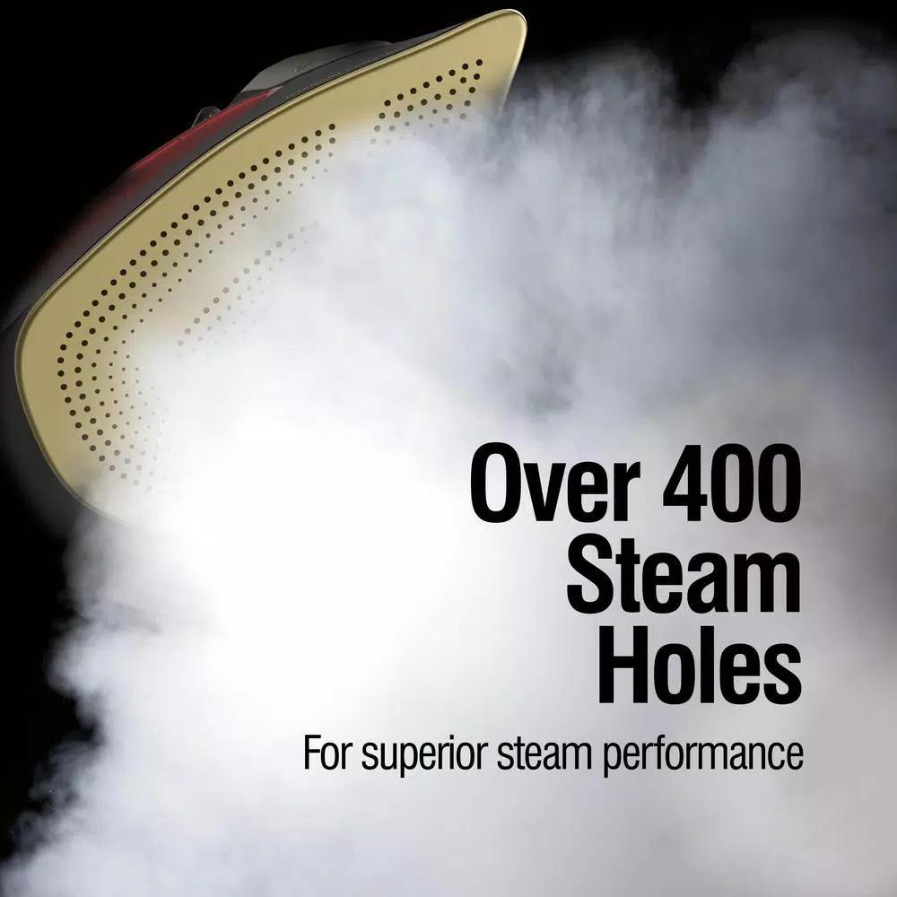 CHI Retractable Cord Steam Iron with Titanium-Infused Ceramic Soleplate, Gold