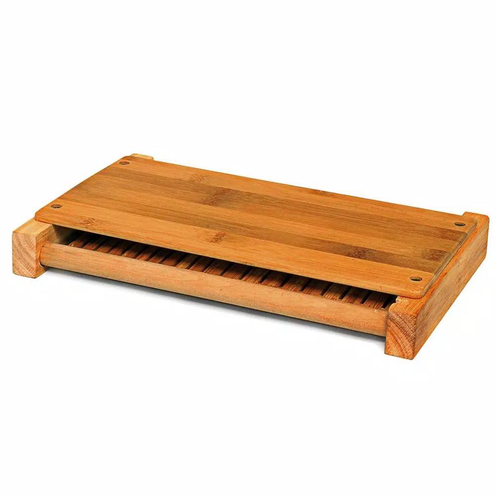 Unbranded DB-Tech Bamboo Wood Compact Foldable Bread Slicer - Adjustable Thickness