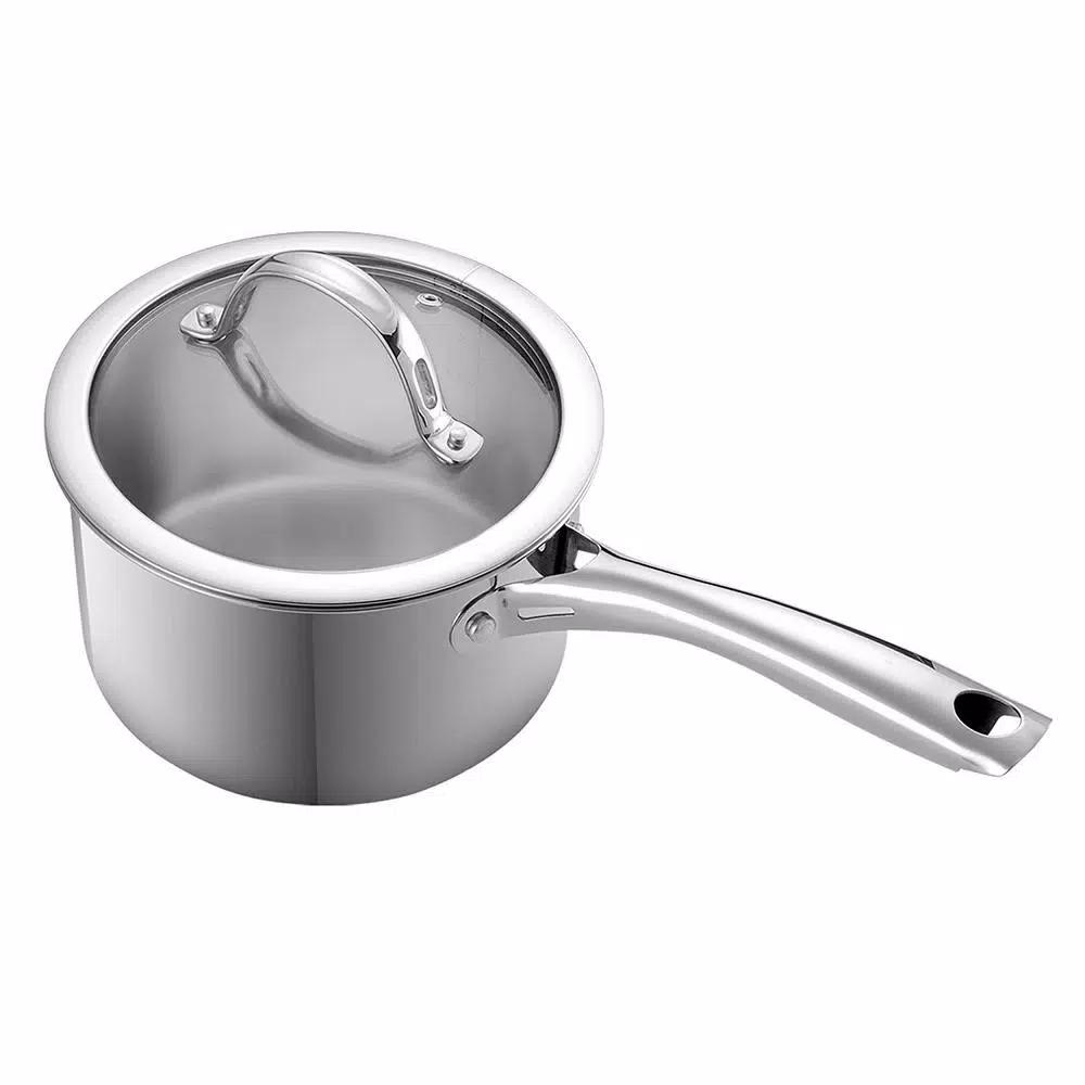 Cooks Standard 3 Qt. Stainless Steel Saucepan with Tempered Glass Lid