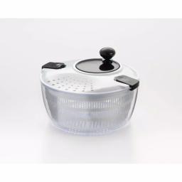 Cook Pro 4.5 Qt. Salad Spinner with High-Speed Crank Handle and Clip Lock Straining Lid, White thumbnail 1