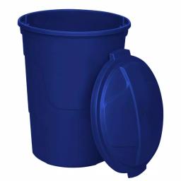 HDX Otto 32 Gal. Blue Round Plastic Recycling Bin with Lid and Recycling Logo thumbnail 7