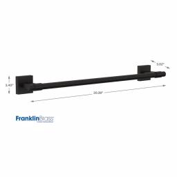 Franklin Brass Maxted 18 in. Single Towel Bar, Matte Black Zinc Die Cast thumbnail 5