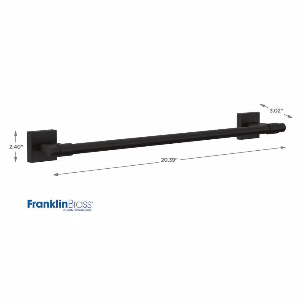 Franklin Brass Maxted 18 in. Single Towel Bar, Matte Black Zinc Die Cast