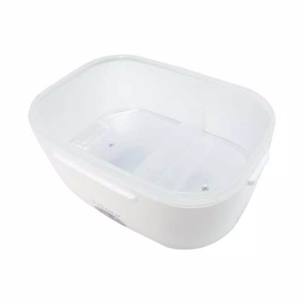 Tayama EHB-01 Electric Heating Lunch Box with Handle - White & Light Blue
