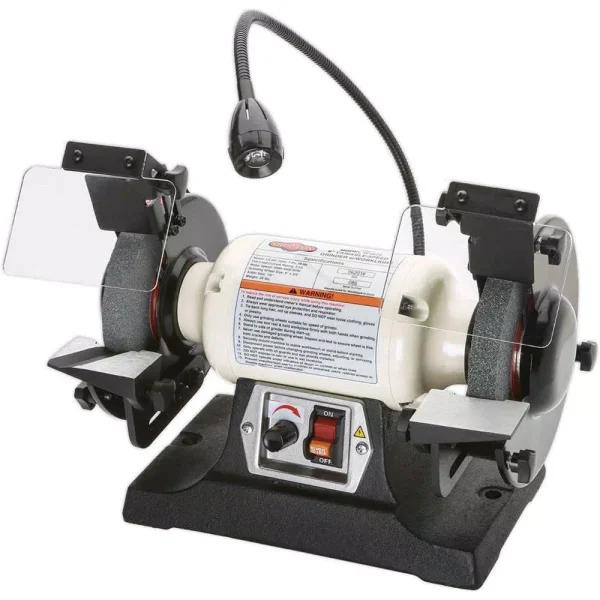 Shop Fox 6 in. Variable-Speed Bench Grinder with LED Worklight, 1/3 HP, 110 V