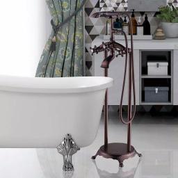 Vanity Art 40 in. Single-Handle Claw Foot Tub Faucet with Hand Shower, Oil Rubbed Bronze thumbnail 3