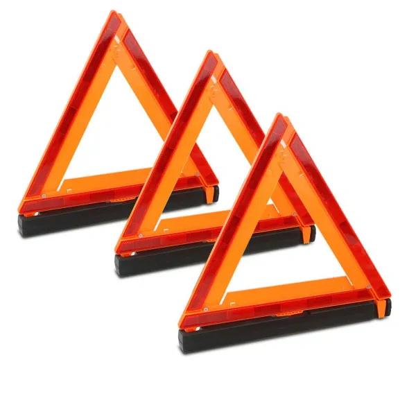 Stark 3-Pack Roadside Folding Safety Triangle Reflector Warning Kit, DOT Approved