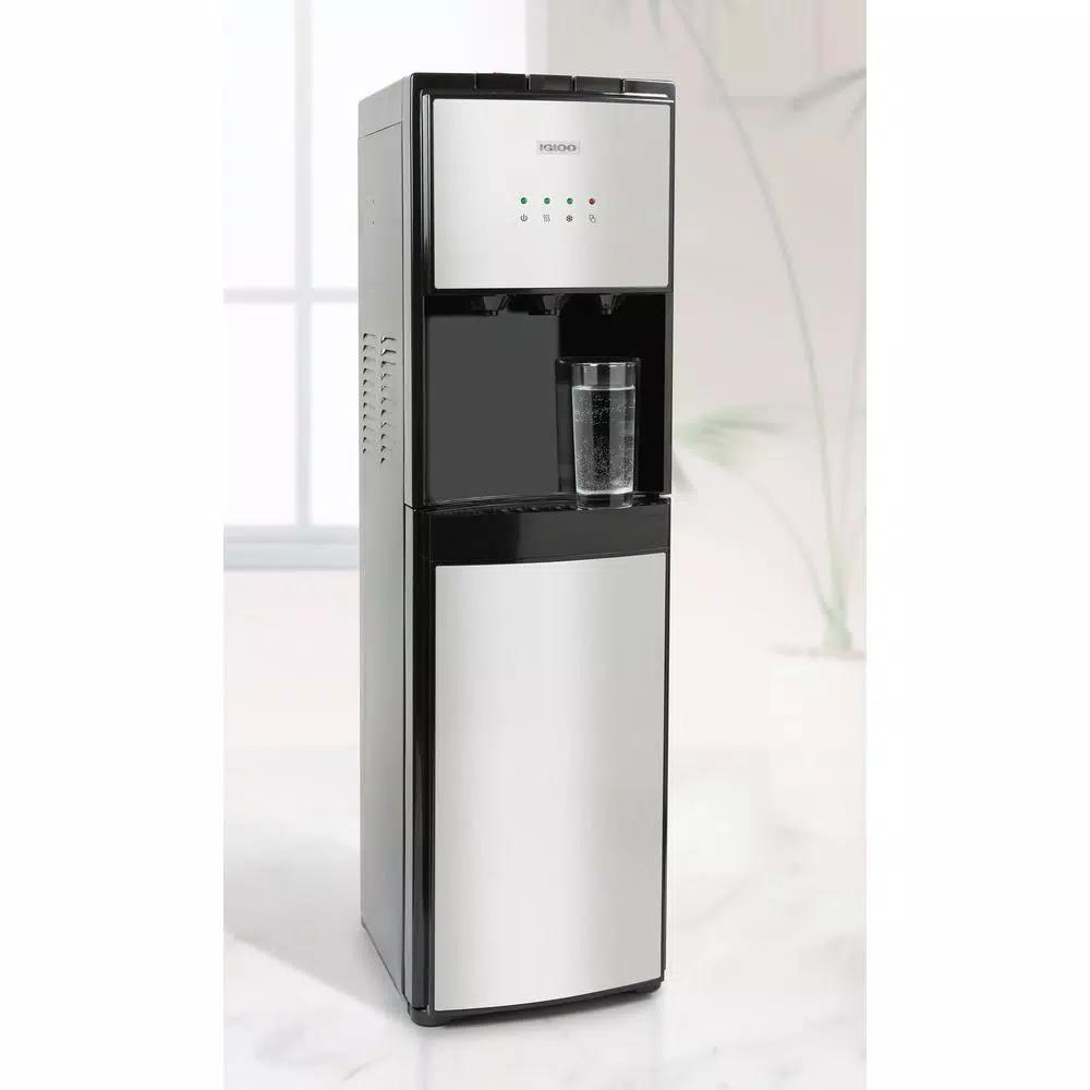 Igloo Bottom Loading Water Dispenser - Hot, Cold & Room Temperature - Black & Stainless Steel