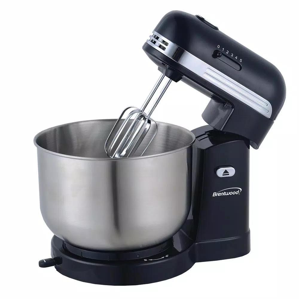 Brentwood Appliances Brentwood 5-Speed Stand Mixer with 3-Qt Stainless Steel Mixing Bowl, Black