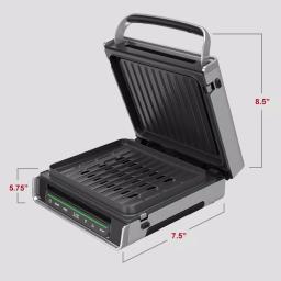 George Foreman Digital Smokeless Indoor Contact Grill, Family Size, Silver thumbnail 2