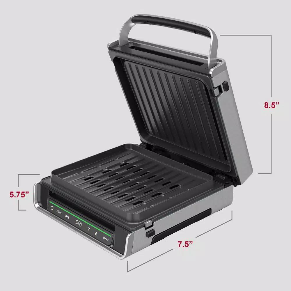 George Foreman Digital Smokeless Indoor Contact Grill, Family Size, Silver