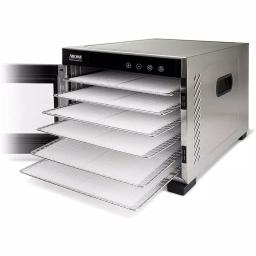 AROMA 6-Tray Digital Food Dehydrator with Glass Door and Stainless Steel Trays, 600W, Black thumbnail 2