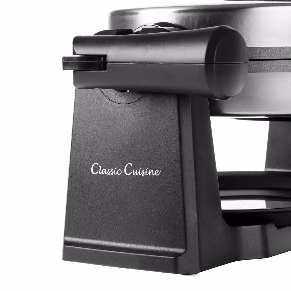 Classic Cuisine Classic Flip Belgian Waffle Maker, 1080W, Stainless Look