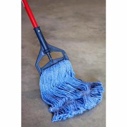 Kleen Handler Heavy Duty Commercial Universal Looped End Cotton Blend String Mop Head Refill, Blue thumbnail 3