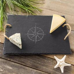 Cathy's Concepts Compass Slate Serving Tray with Hemp Handles and Soapstone Chalk thumbnail 2