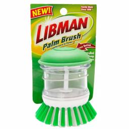 Libman Dishwashing Palm Brush with Soap Dispenser - Heavy Duty Scrubbing Tool thumbnail 1