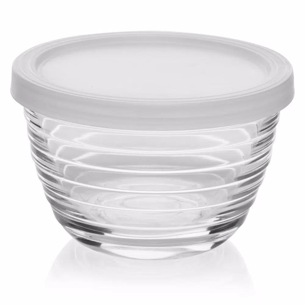 Libbey 8-Piece Small Glass Bowl Set with Lids, 6.25 oz, Clear