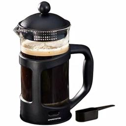 Ovente 4-Cup Black French Press Coffee and Tea Maker with Borosilicate Glass Carafe and Measuring Scoop thumbnail 1