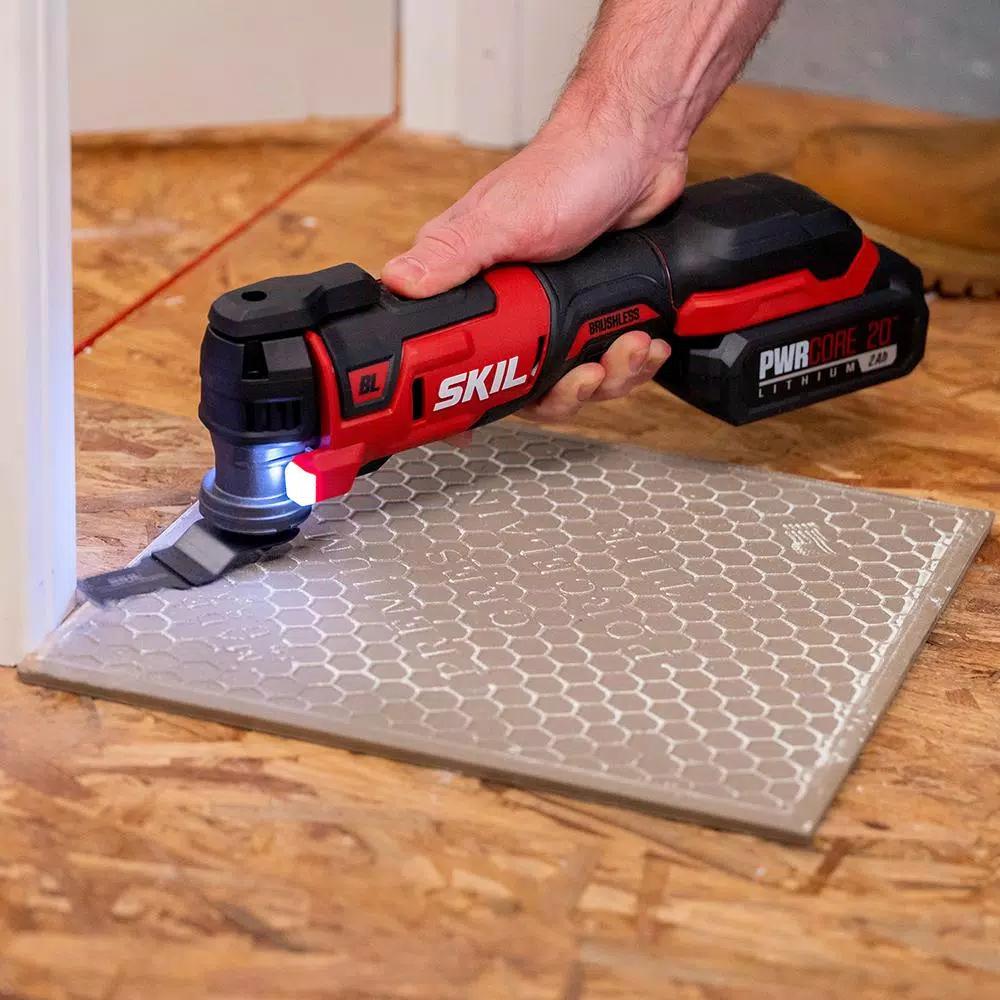 SKIL PWRCore 20V Brushless Oscillating Multi-Tool Kit with 2.0Ah Battery and PWRJump Charger