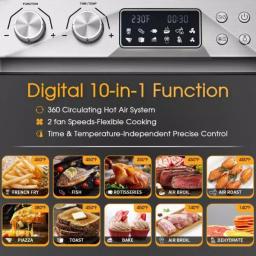 Boyel Living GeekChef 24 Qt. Silver Stainless Steel Digital Convection Air Fryer Toaster Oven with 10-in-1 Functions thumbnail 7