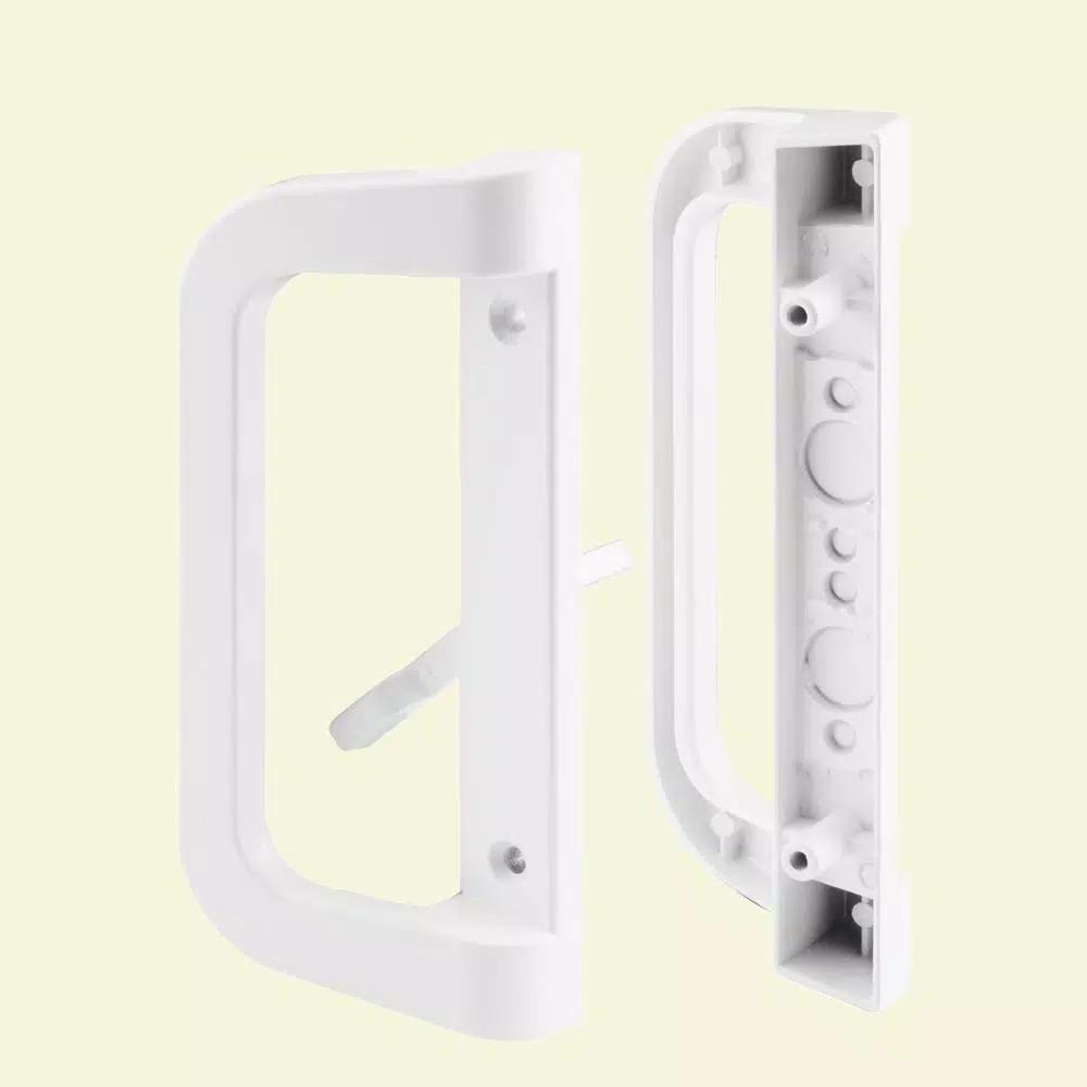 Prime-Line White Diecast Mortise Style Sliding Patio Door Handle Set, Low Profile
