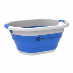 Lavish Home Blue Collapsible Multi-Use Laundry Basket with Comfort Grip Handles thumbnail 1