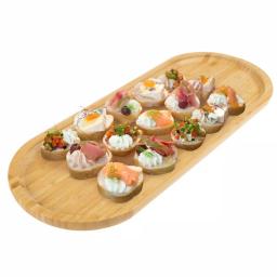 Classic Cuisine Oval Bamboo Serving Tray - Natural Wood Finish thumbnail 4