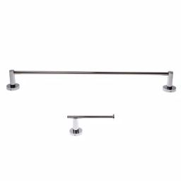 Italia Venezia 2-Piece Polished Chrome Bathroom Hardware Set - 24 in. Towel Bar & Toilet Paper Holder thumbnail 1