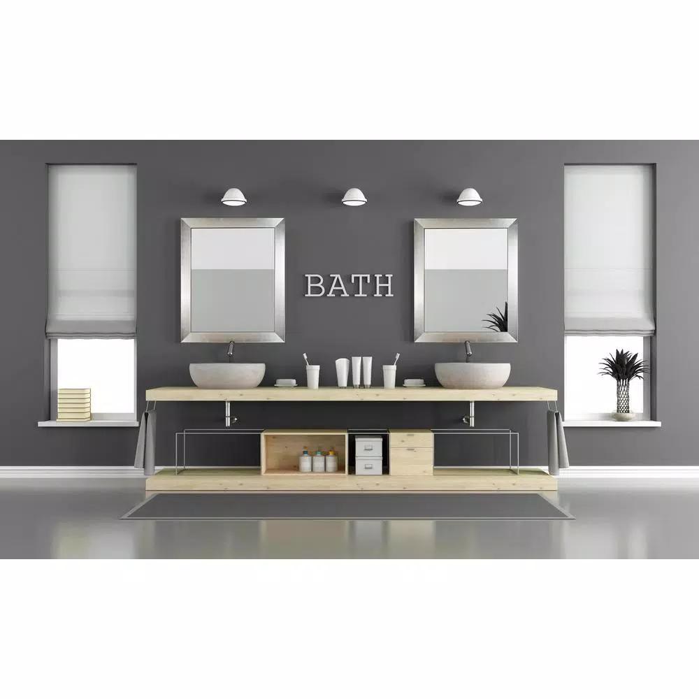 Alpine Art & Mirror Silverstone Family 29 x 35 in. Beveled Glass Contemporary Wall Mirror with Black Trim