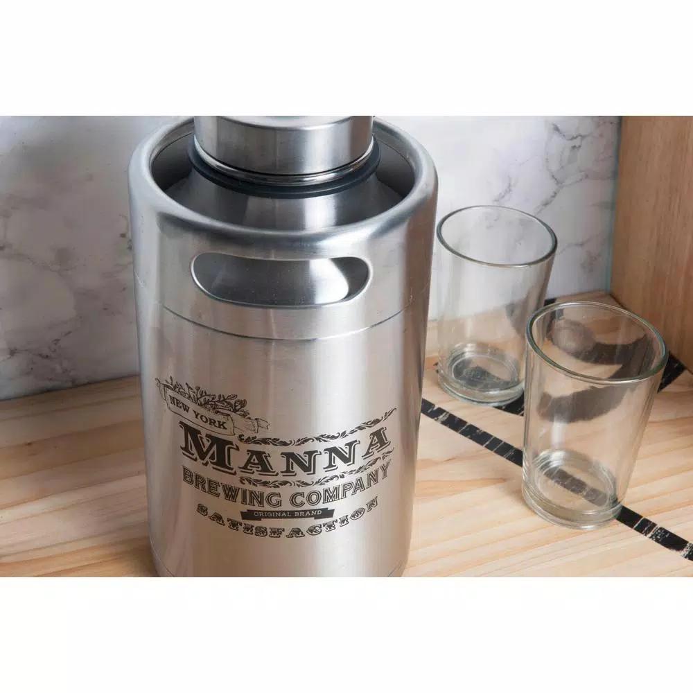 Manna 64 oz. Double Wall Vacuum-Sealed Stainless Steel Keg Growler