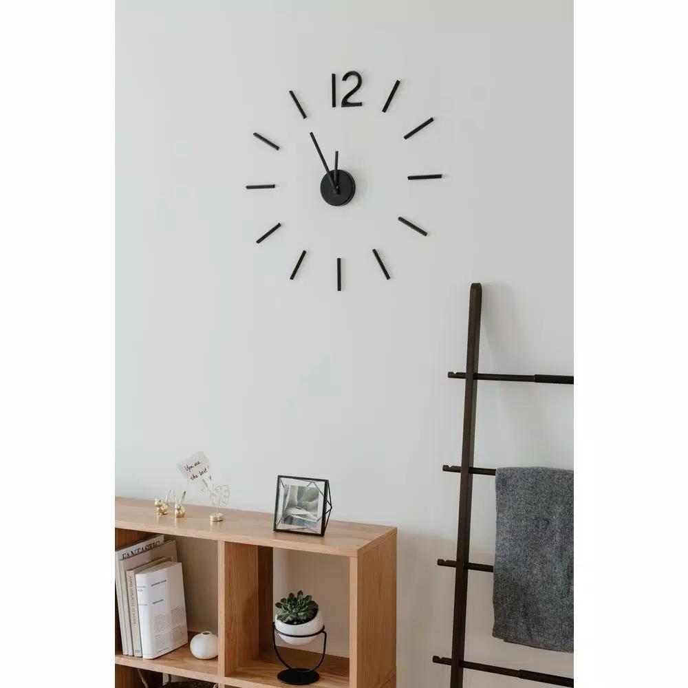 Umbra Blink Wall Clock - Modern Black Metal Oversized Customizable Clock Set