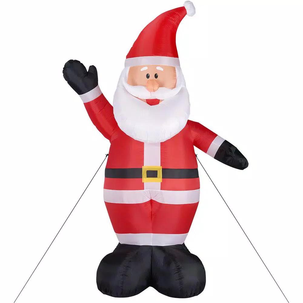 Fraser Hill Farm 12 ft. Traditional Santa Christmas Inflatable, Pre-lit Outdoor Holiday Decoration