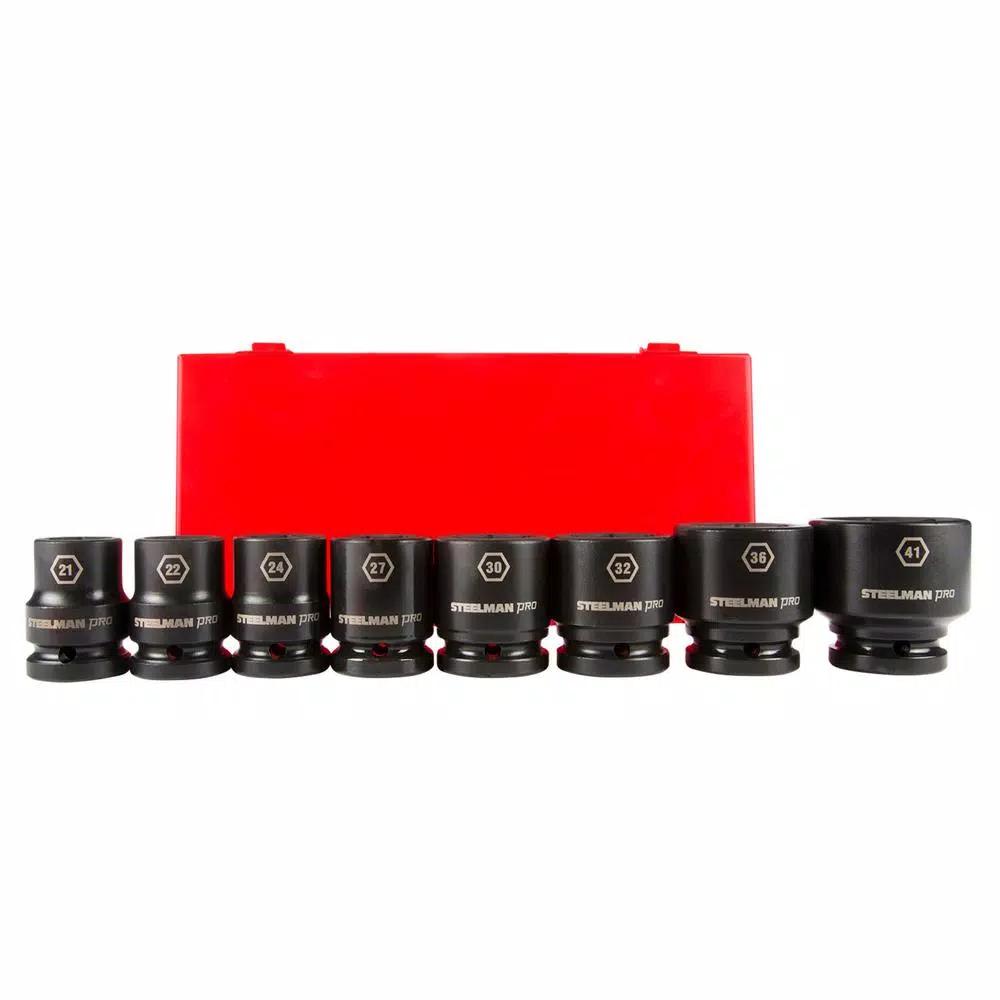 Steelman PRO 79246 3/4 in. Drive 6-Point Metric Impact Socket Set, 8-Piece