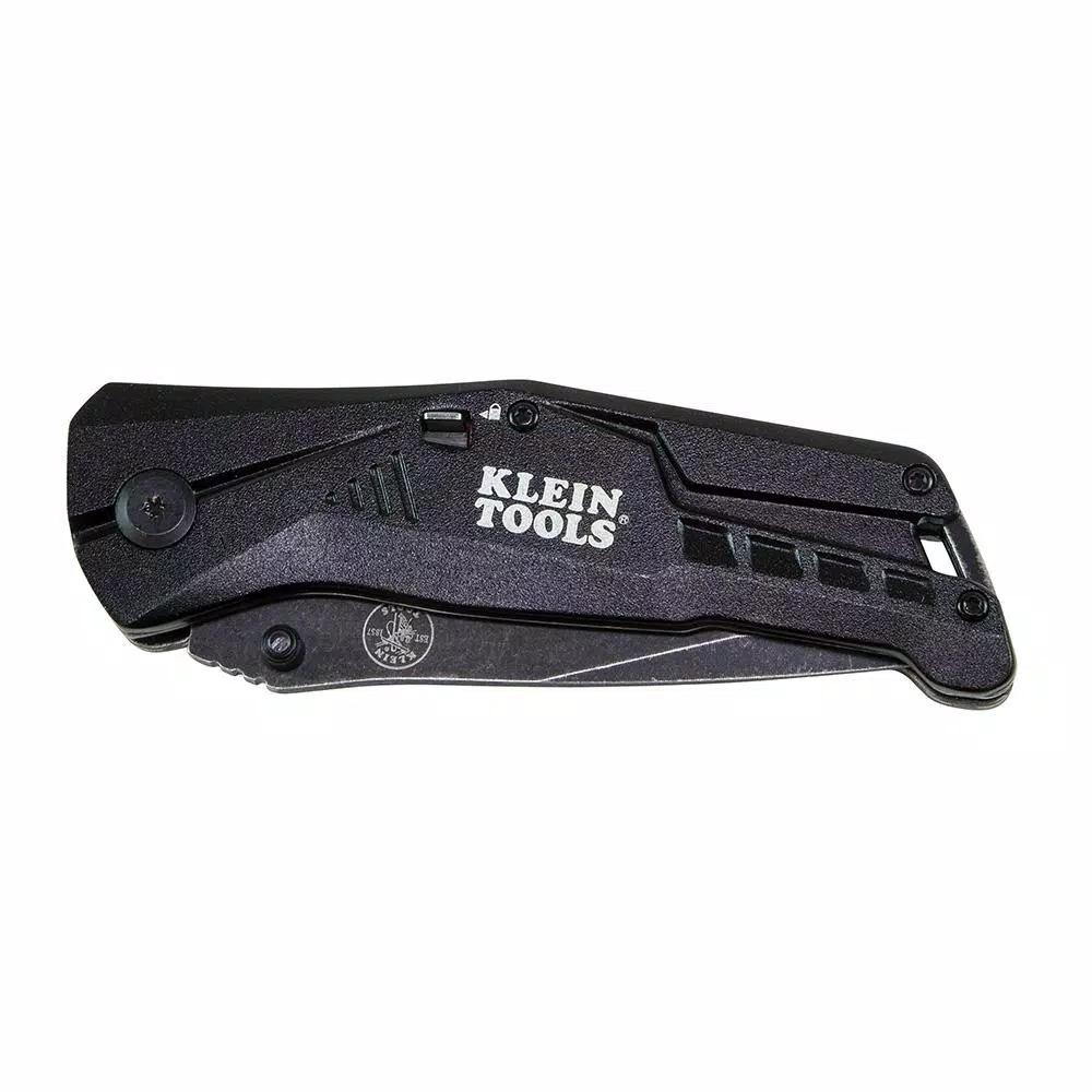 Klein Tools Klein Spring-Assisted Opening Folding Pocket Knife with 440C Stainless Steel Drop Point Blade