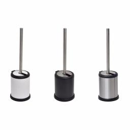Unbranded Stainless Steel Toilet Bowl Brush Holder with Hinged Folding Lid - Chrome thumbnail 2